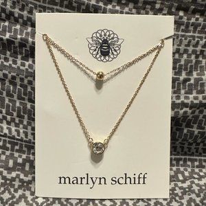 Brand New-Marlyn Schiff Double Gold Layered Necklace